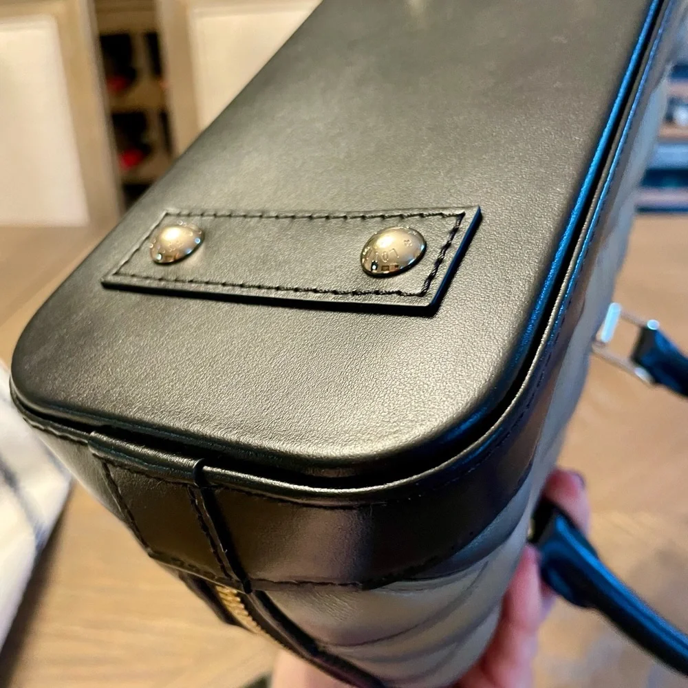 Authentic Louis Vuitton Alma BB Malletage Black, Cream, Green leather
